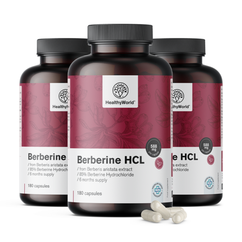 3x Berberin HCL 500 mg, skupaj 540 kapsul