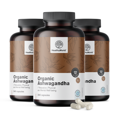 3x BIO Ašvaganda 500 mg, skupaj 240 kapsul